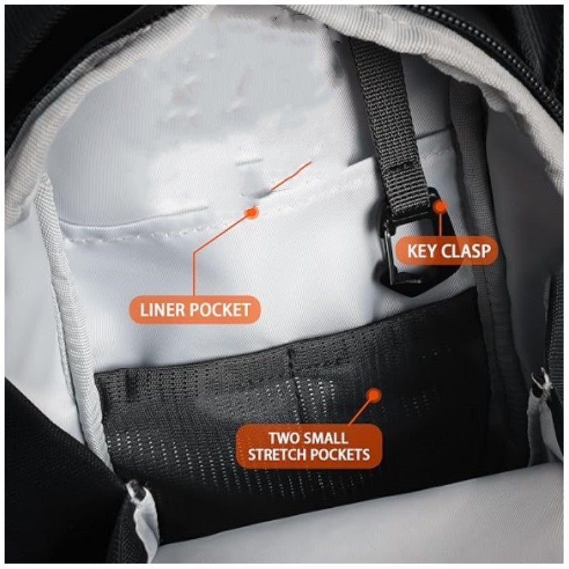 Magnetic Gym Crossbody Bottle Bag storage detail