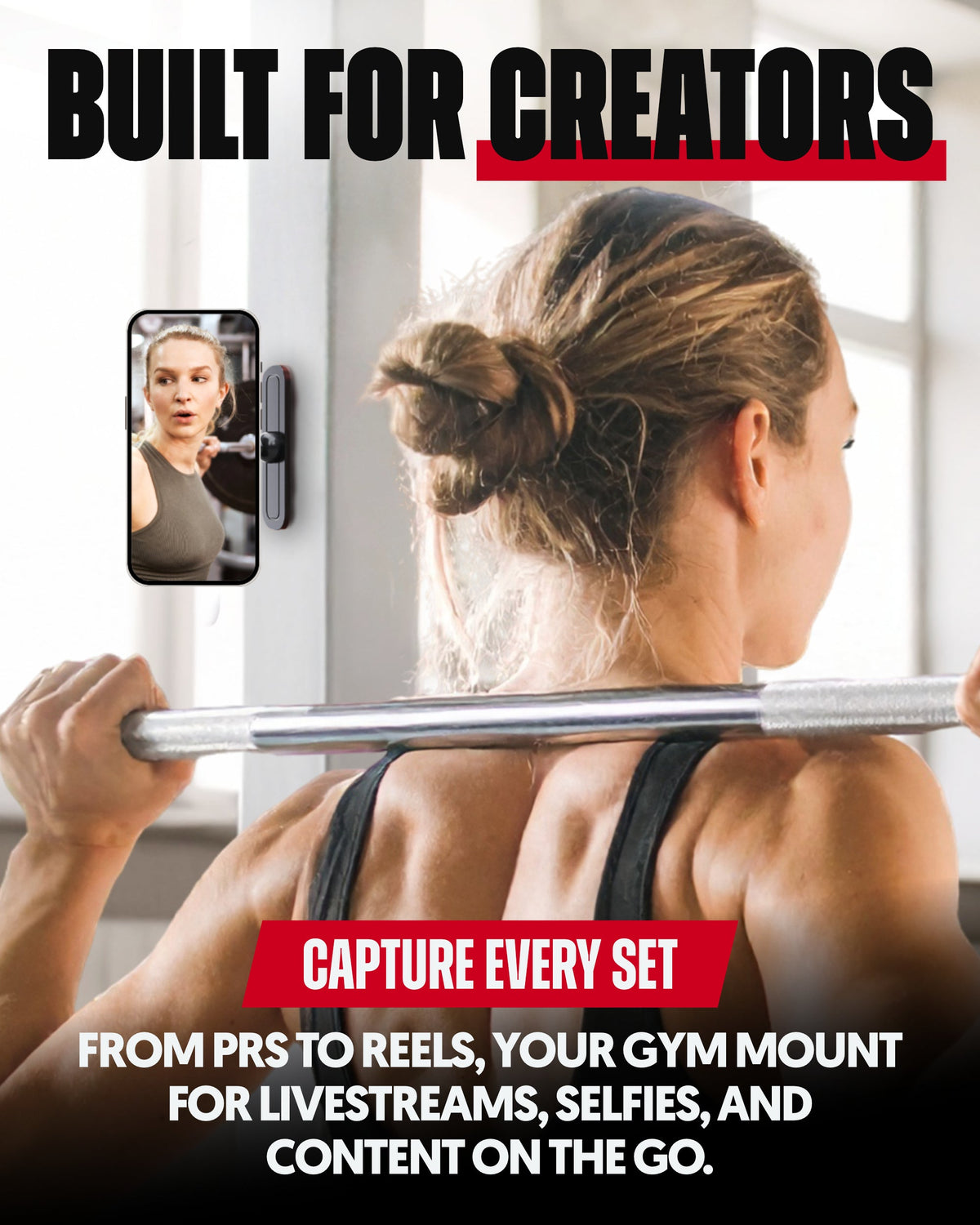 BLAUBECK Magnetic Gym Phone Mount for hands-free phone positioning