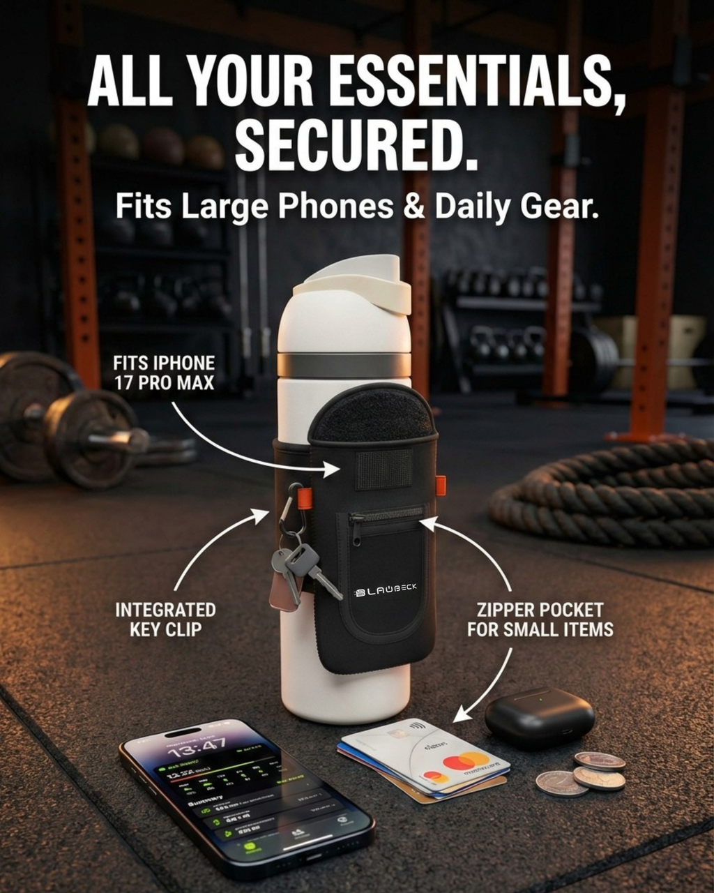 BLAUBECK magnetic bottle sleeve compatibility infographic