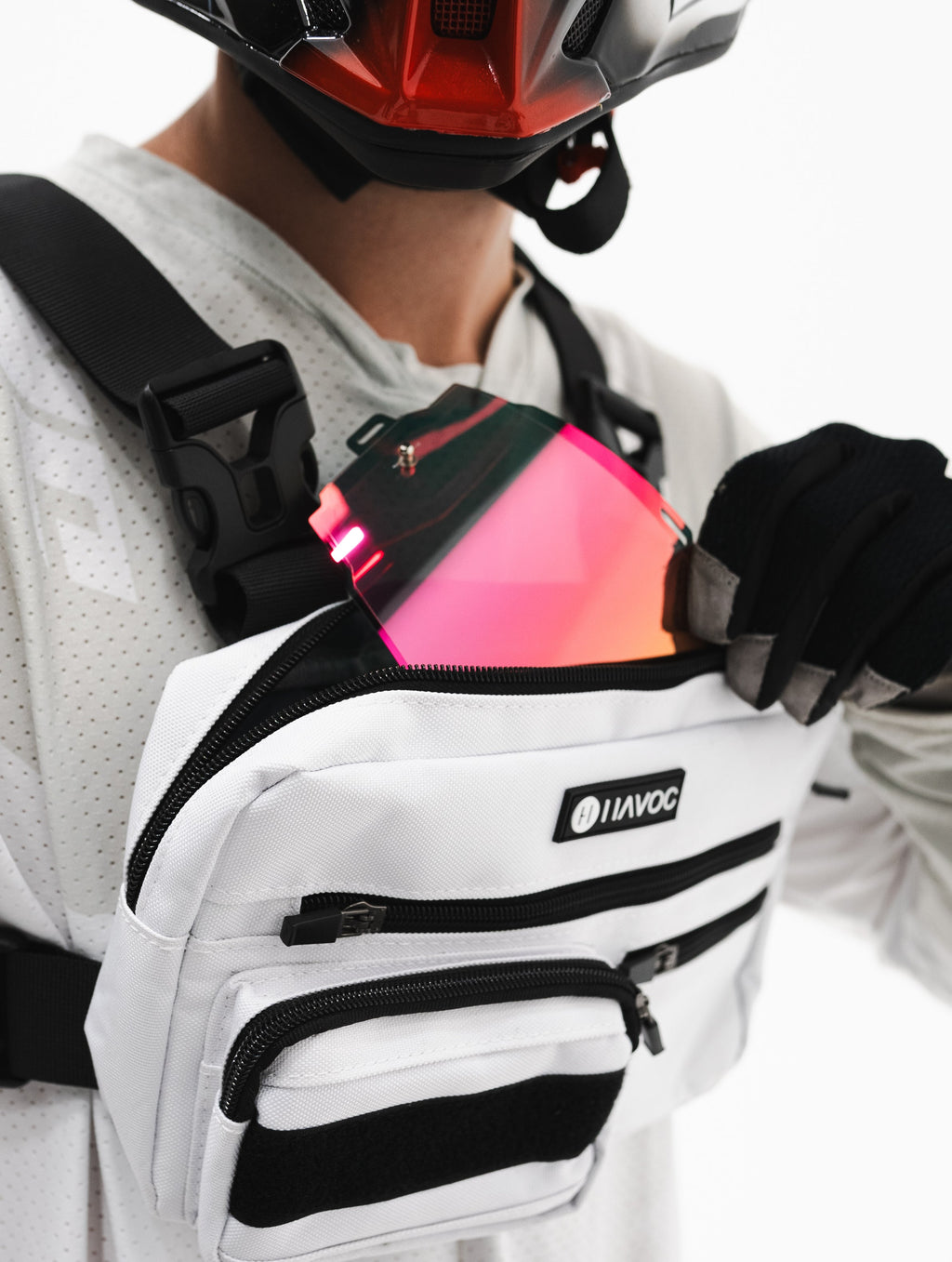 Havoc Training Chest Bag in white during everyday carry